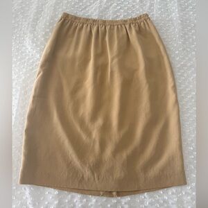 Real Clothes Saks Fifth Avenue Tan Midi Skirt with Elastic Waist Size M